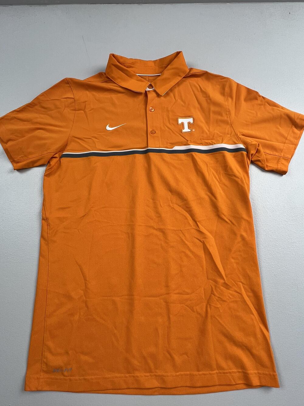 Tennessee Volunteers Polo Shirt Mens Medium Orange NCAA Football Nike Dri Fit